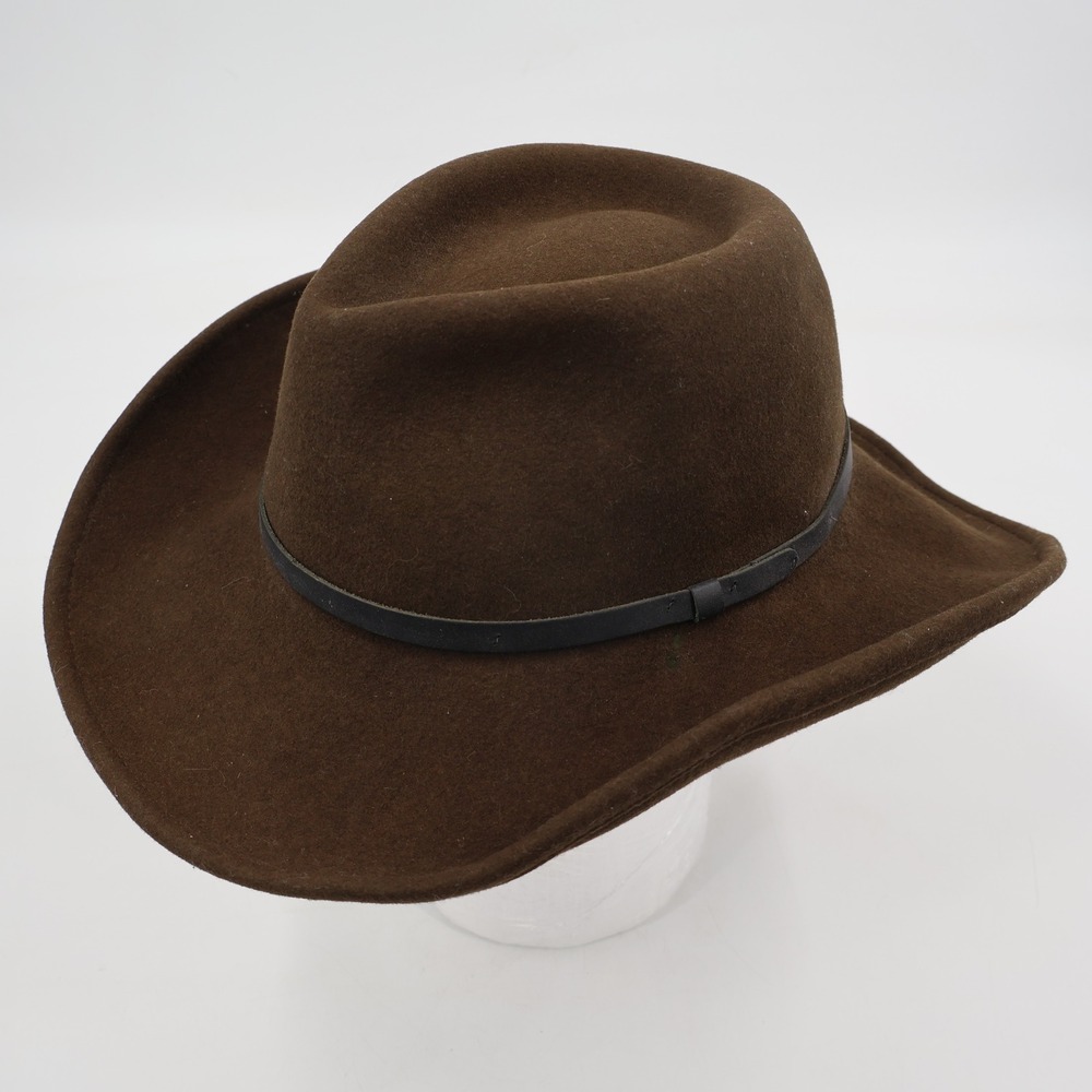 Lite Felt Western Hat Mens Medium Brown Wool Packable Water Repellent USA Made